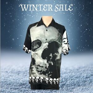 Men's Half Sleeve Button down Shirt THE SKULL { MEDIUM }